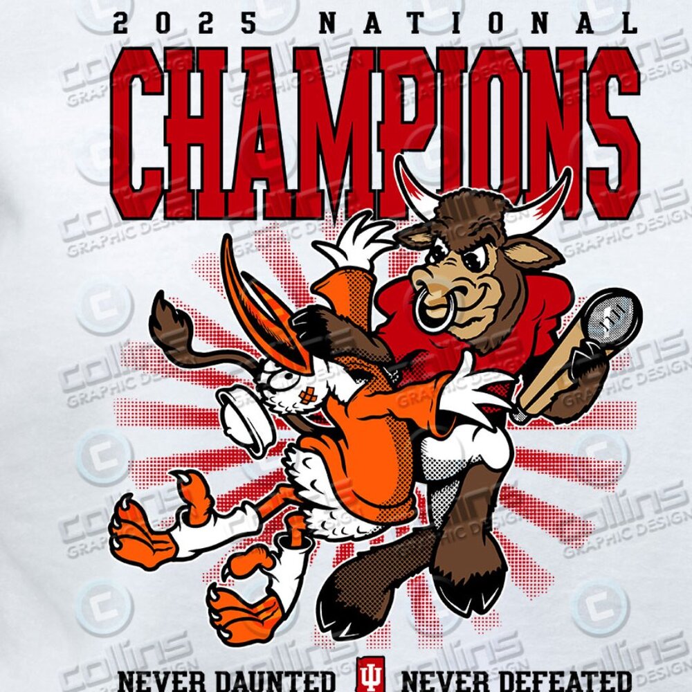 Indiana University Champions 2026 crewneck sweatshirt WHITE - Picture 3 of 4